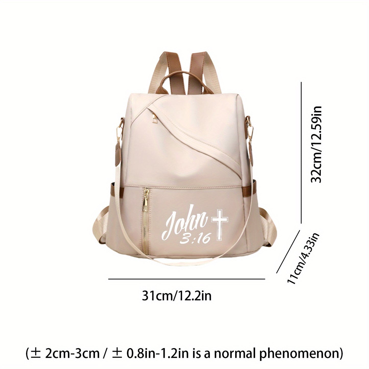 In His Divine Power Lightweight Jesus Backpack Cross Print