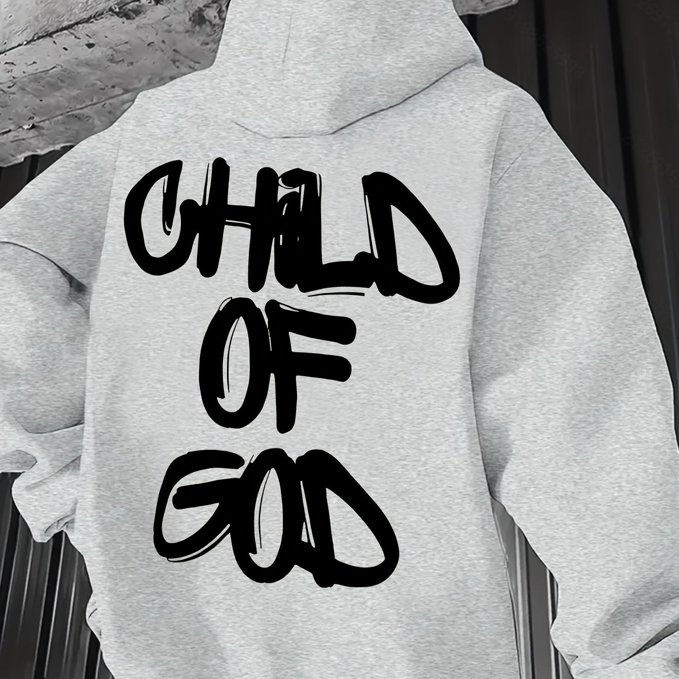 Mens Vintage Letter Print Hoodie Casual Streetwear Pullover