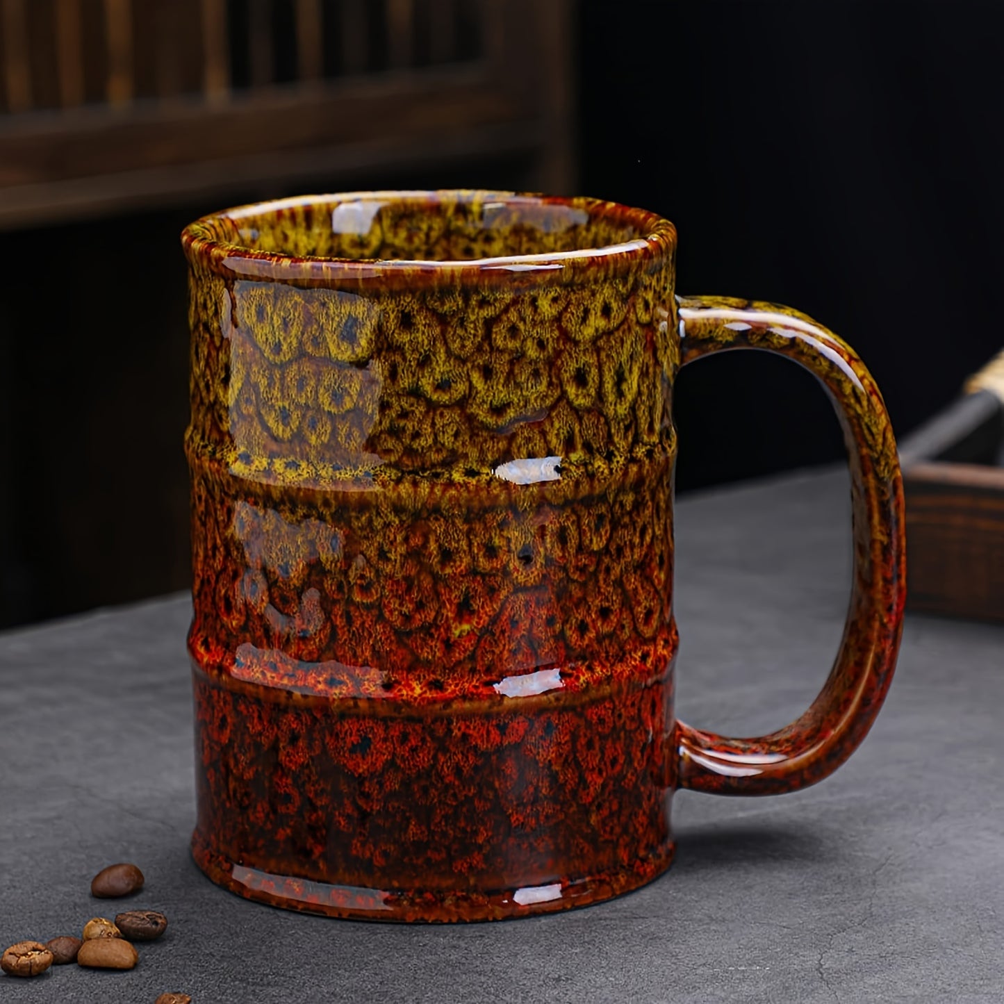 Ceramic Colorful Coffee Mug, 600ml Large Capacity, Insulated