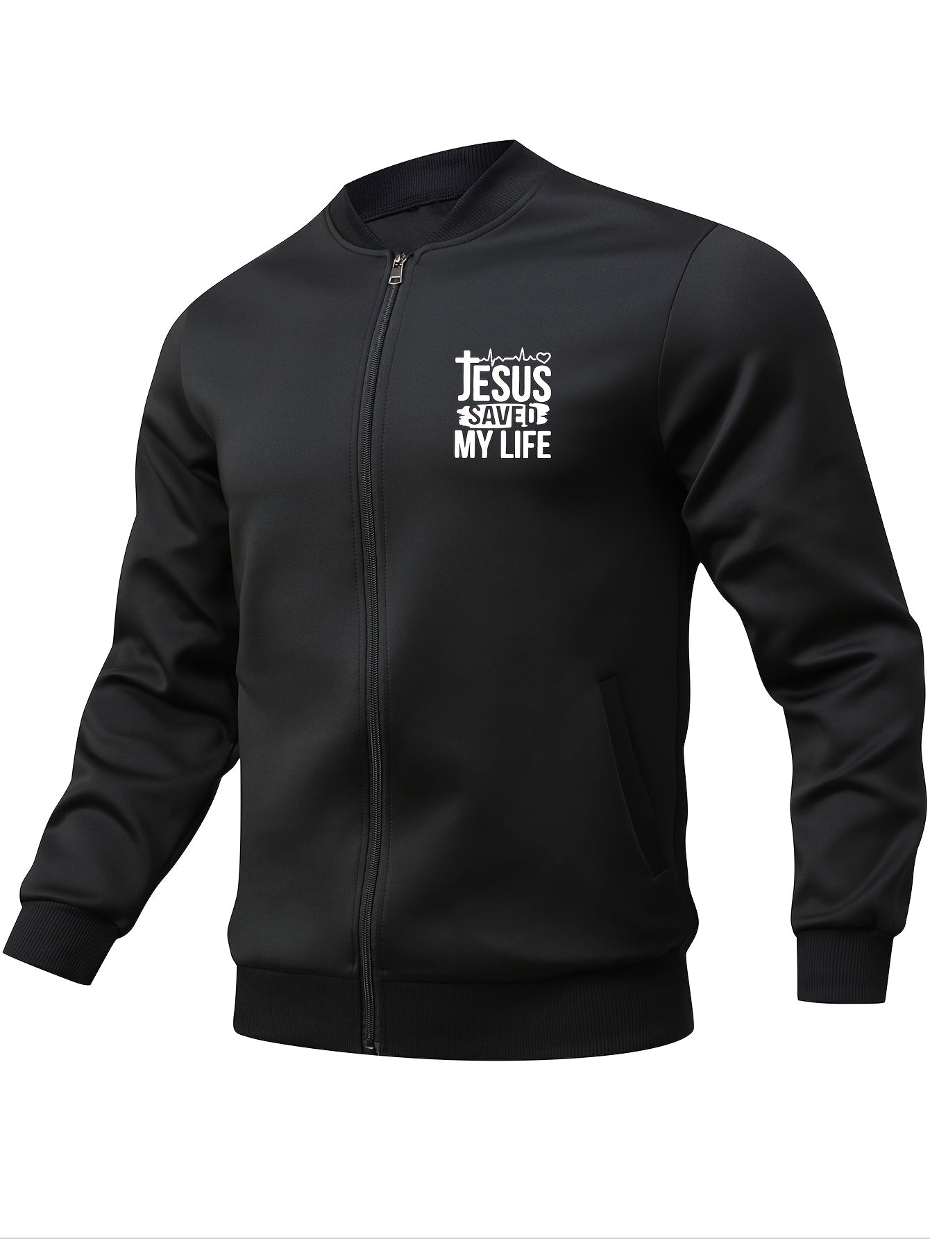 Jesus Saved My Life Bomber Jacket Casual Everyday Wear