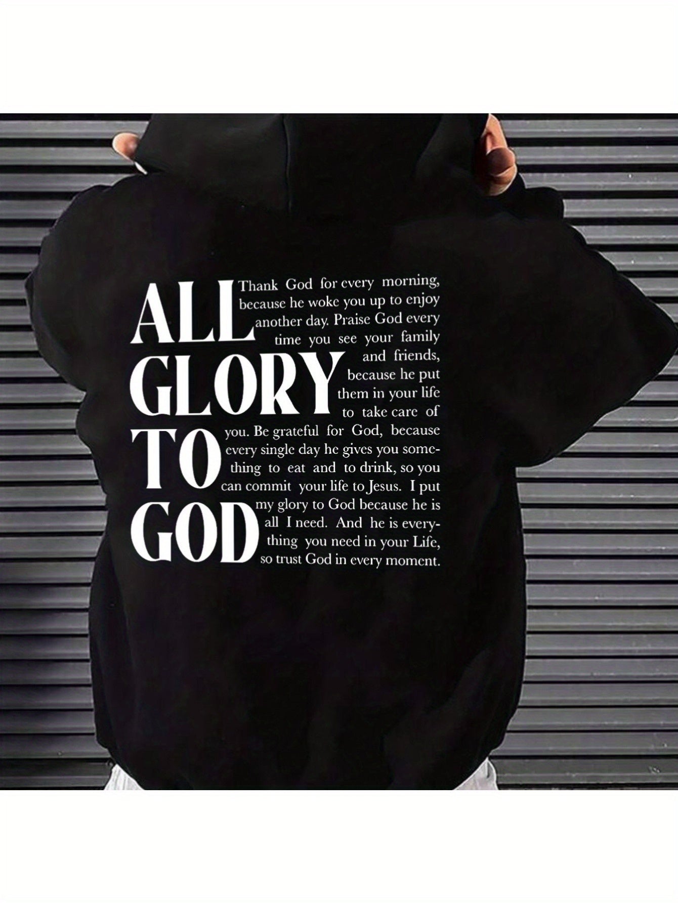 Divine Power Mens Cotton Blend Hoodie Praise God Print