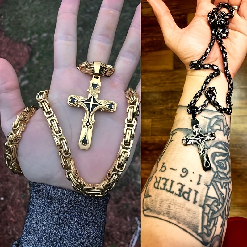 2pcs Vintage Men's Fashion Necklace Set