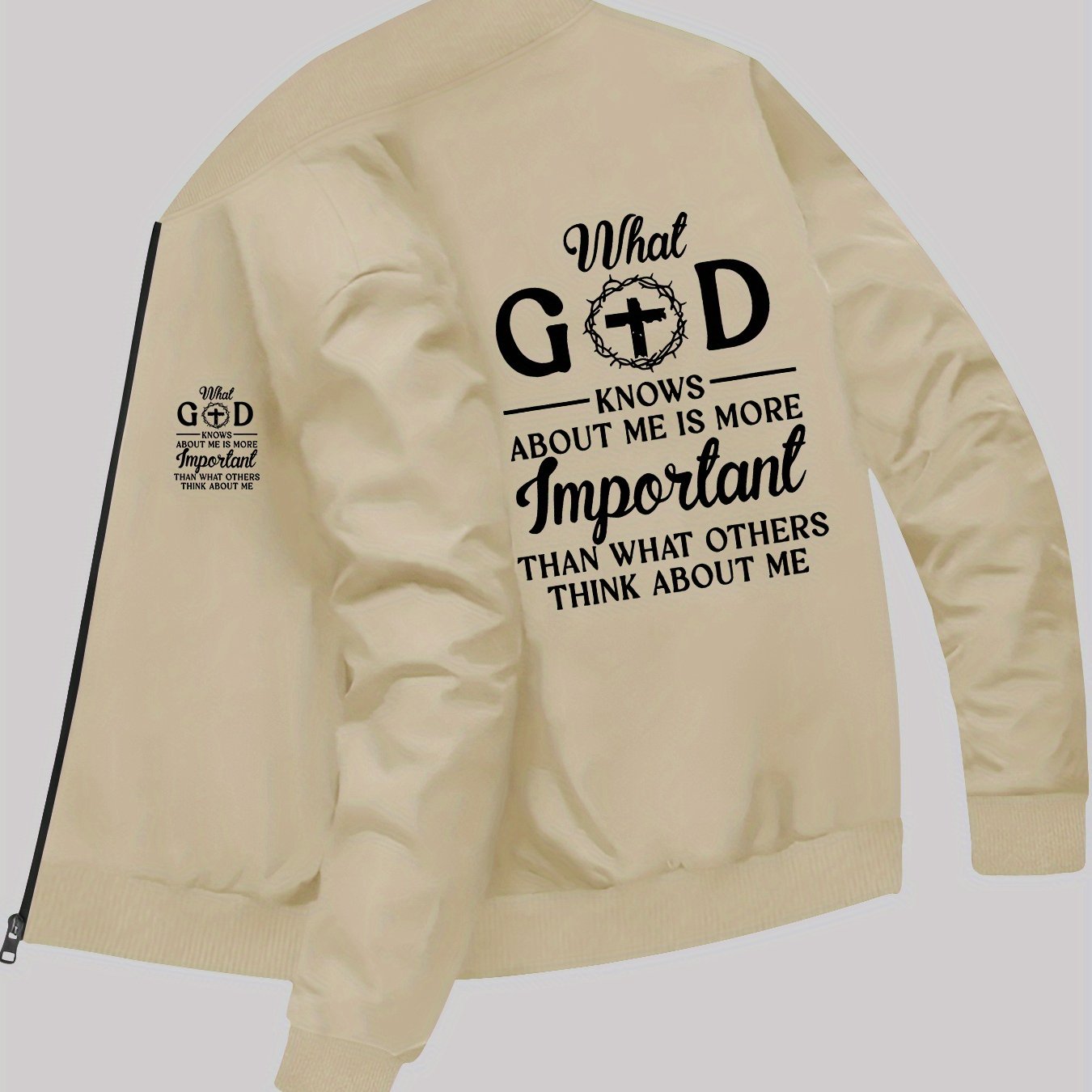 In His Divine Power Mens Inspirational God Printed Jacket