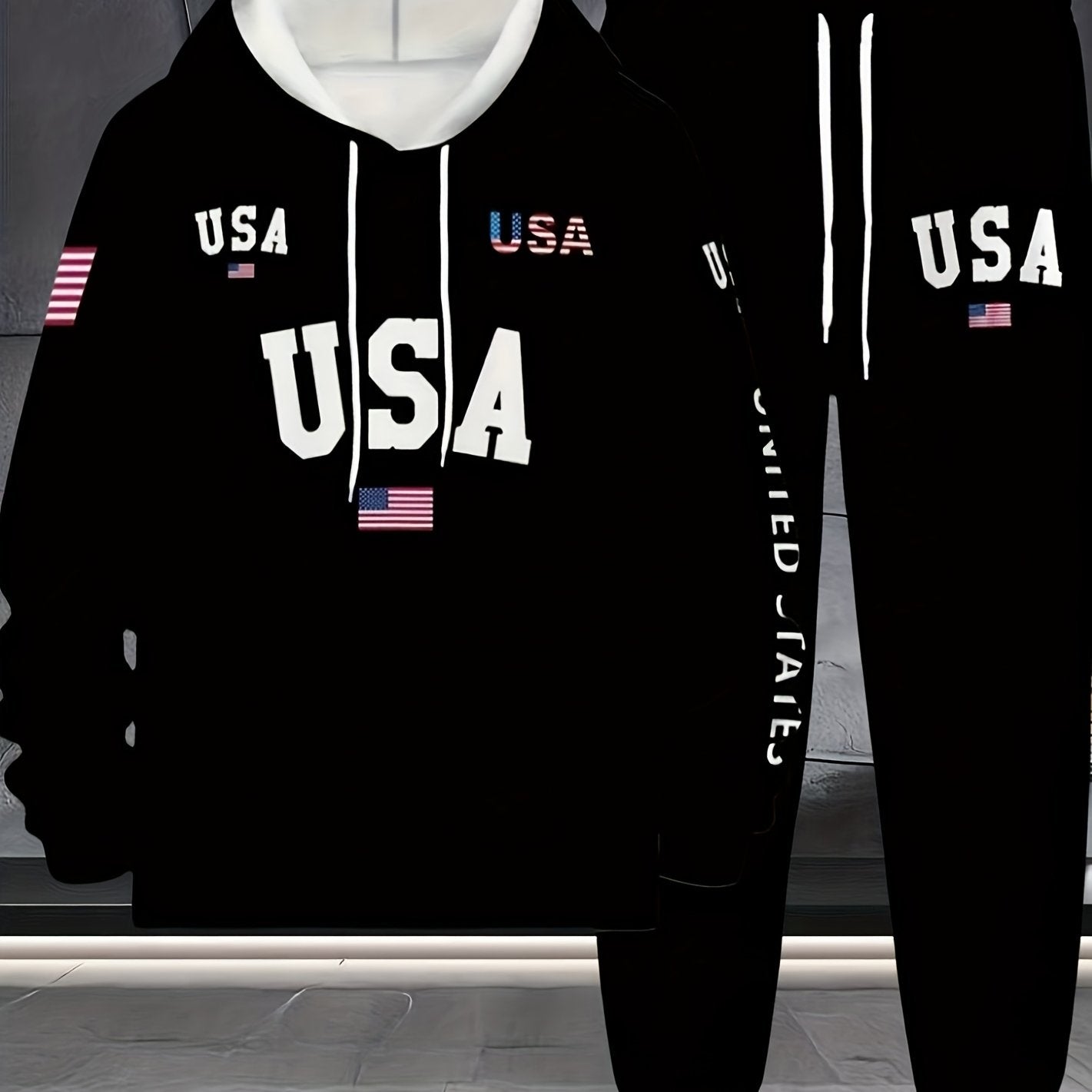 In His Divine Power Mens New York Printed Hoodie Tracksuit