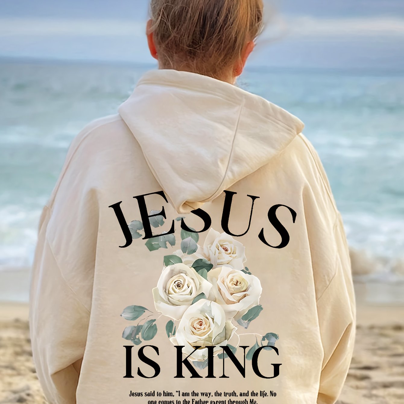 Inspirational Hoodie Faith Is King Polyester Long Sleeve