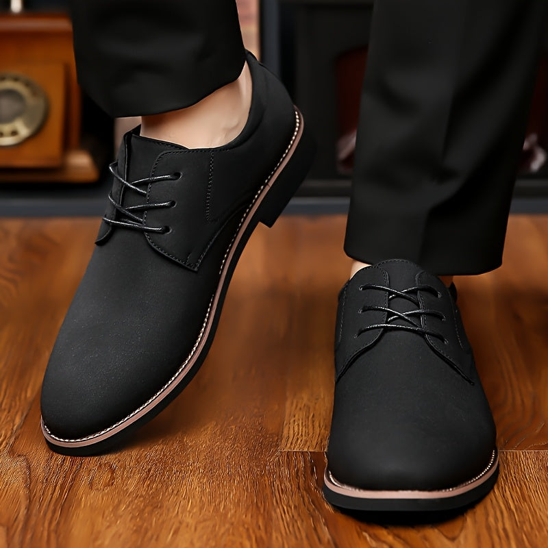 Men's Round Toe Oxfords Dress Shoes With Rubber Sole