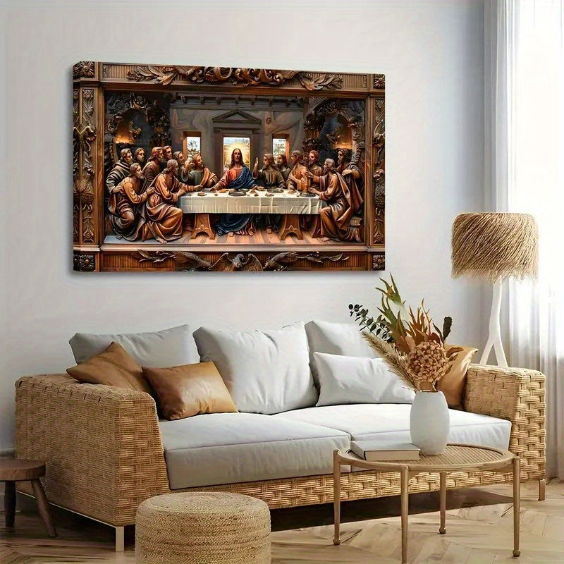 Wooden Framed The Last Supper Canvas Art Print