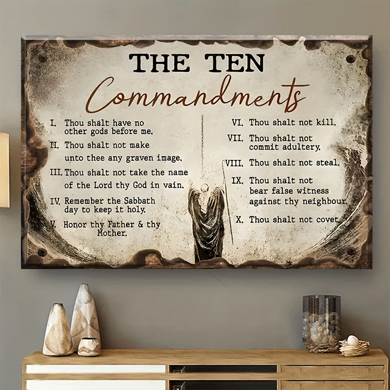 Ten Commandments Wall Art Canvas Motivational Wall Decor