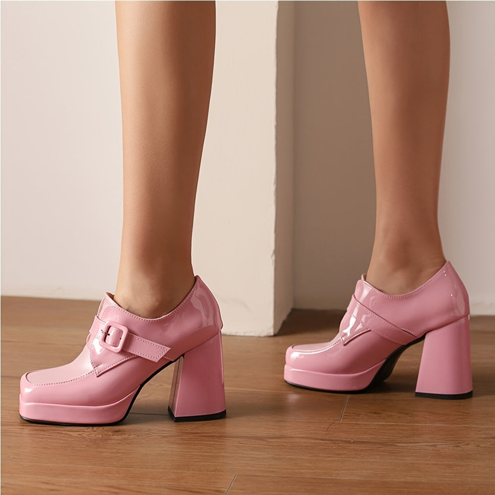 Elegant Women's Slip On Loafer Shoes Square Toe All Season Rubber Sole