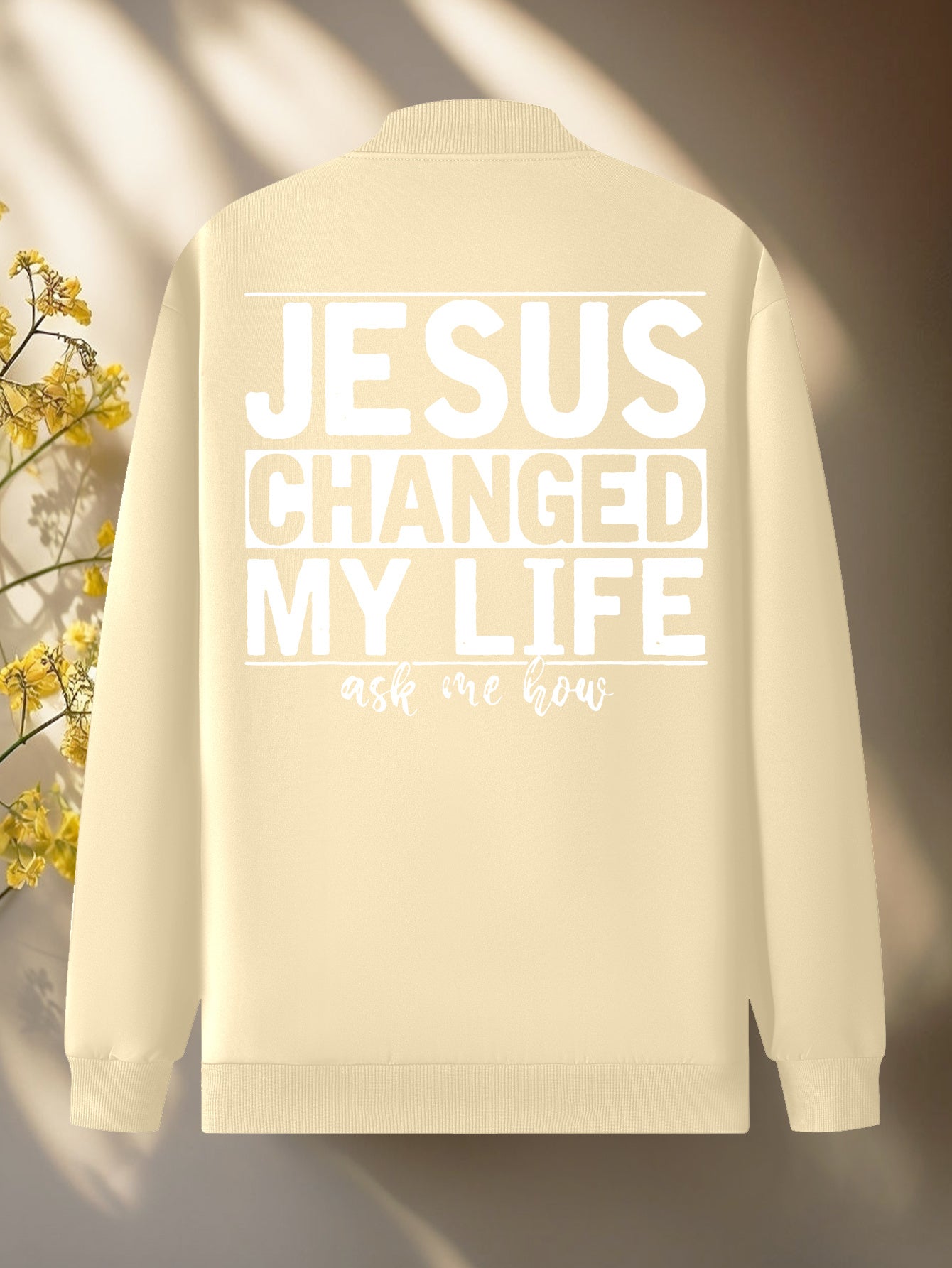 Jesus Christ Design Bomber Jacket Mens Zip Up Collar