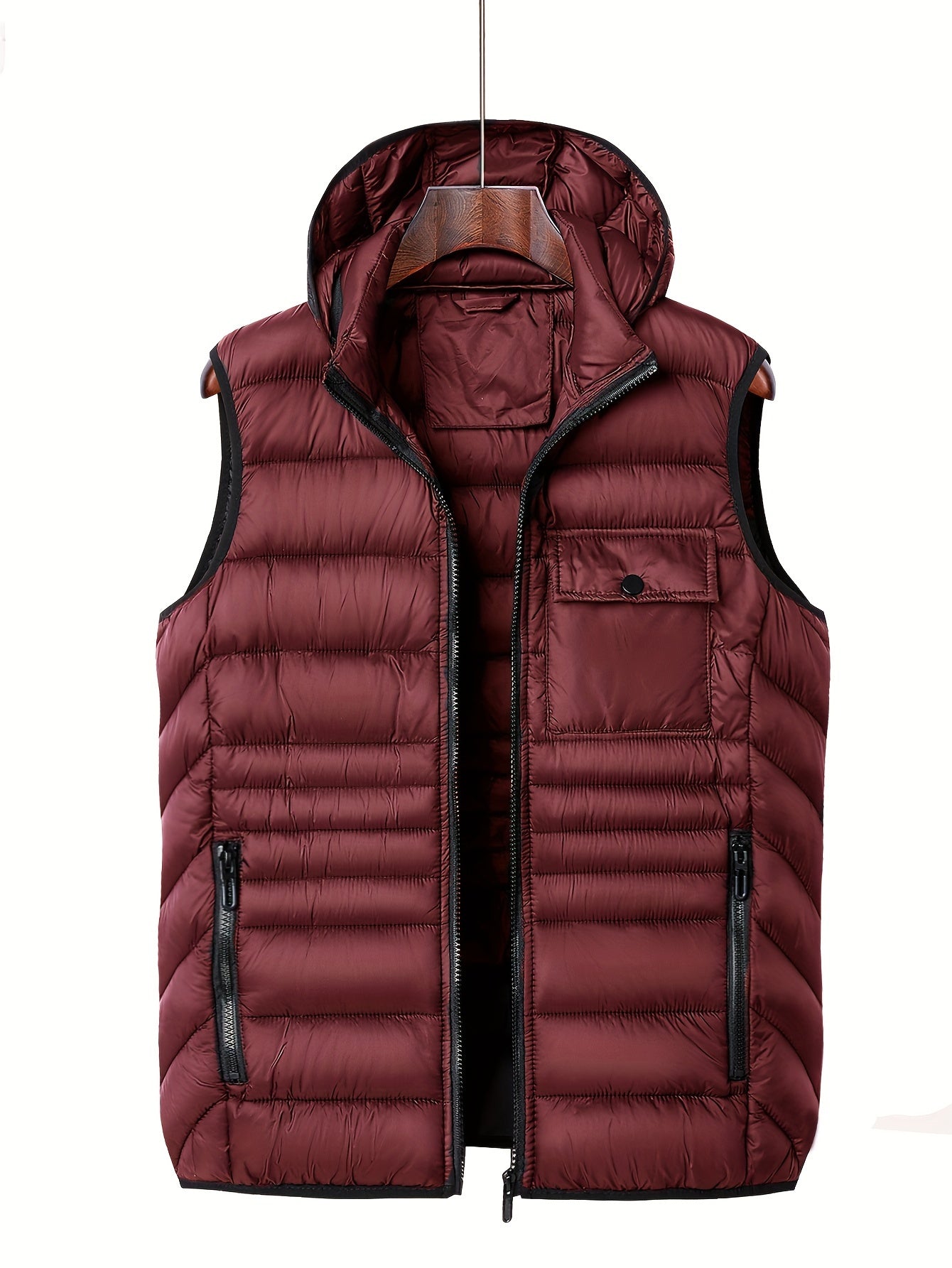 Trendy Comfy Hooded Sleeveless Vest For Men Outdoor Warm