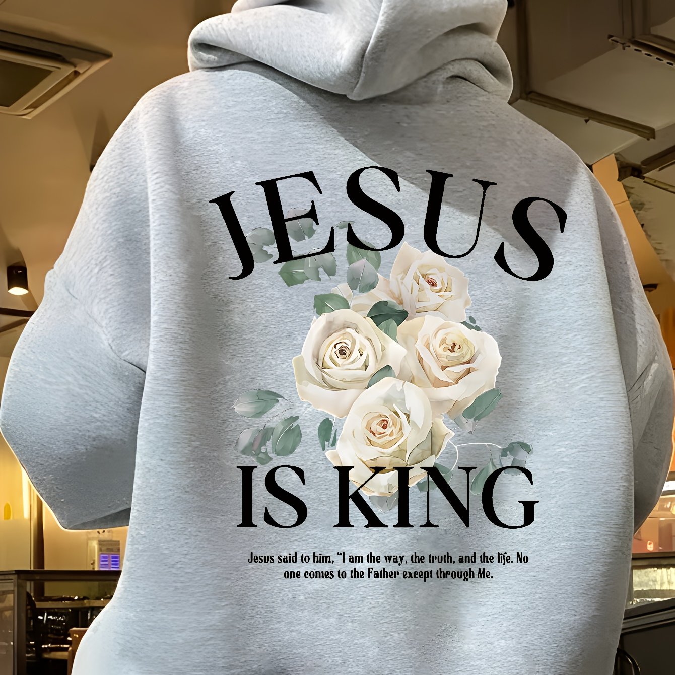 Inspirational Hoodie Faith Is King Polyester Long Sleeve