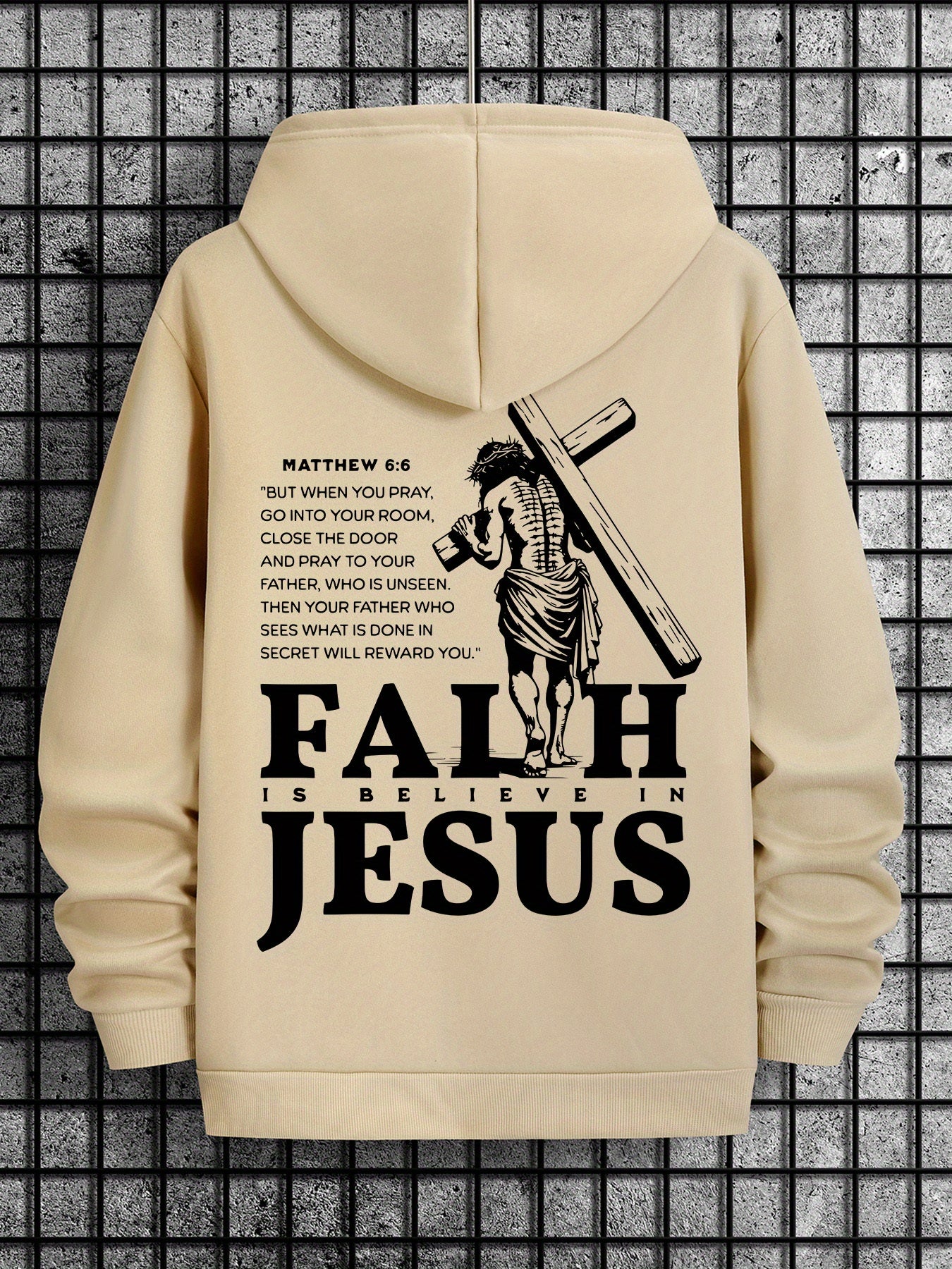 Divine Power Faith Cross Graphic Hoodie Pullover Everyday