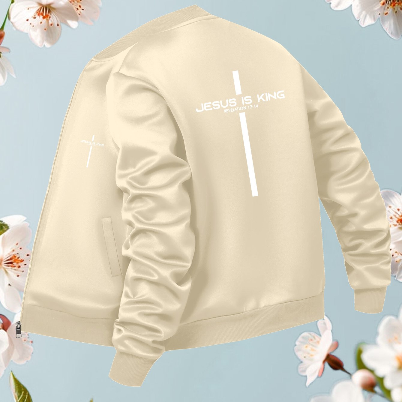 In His Divine Power Jesus Is King Bomber Jacket Casual