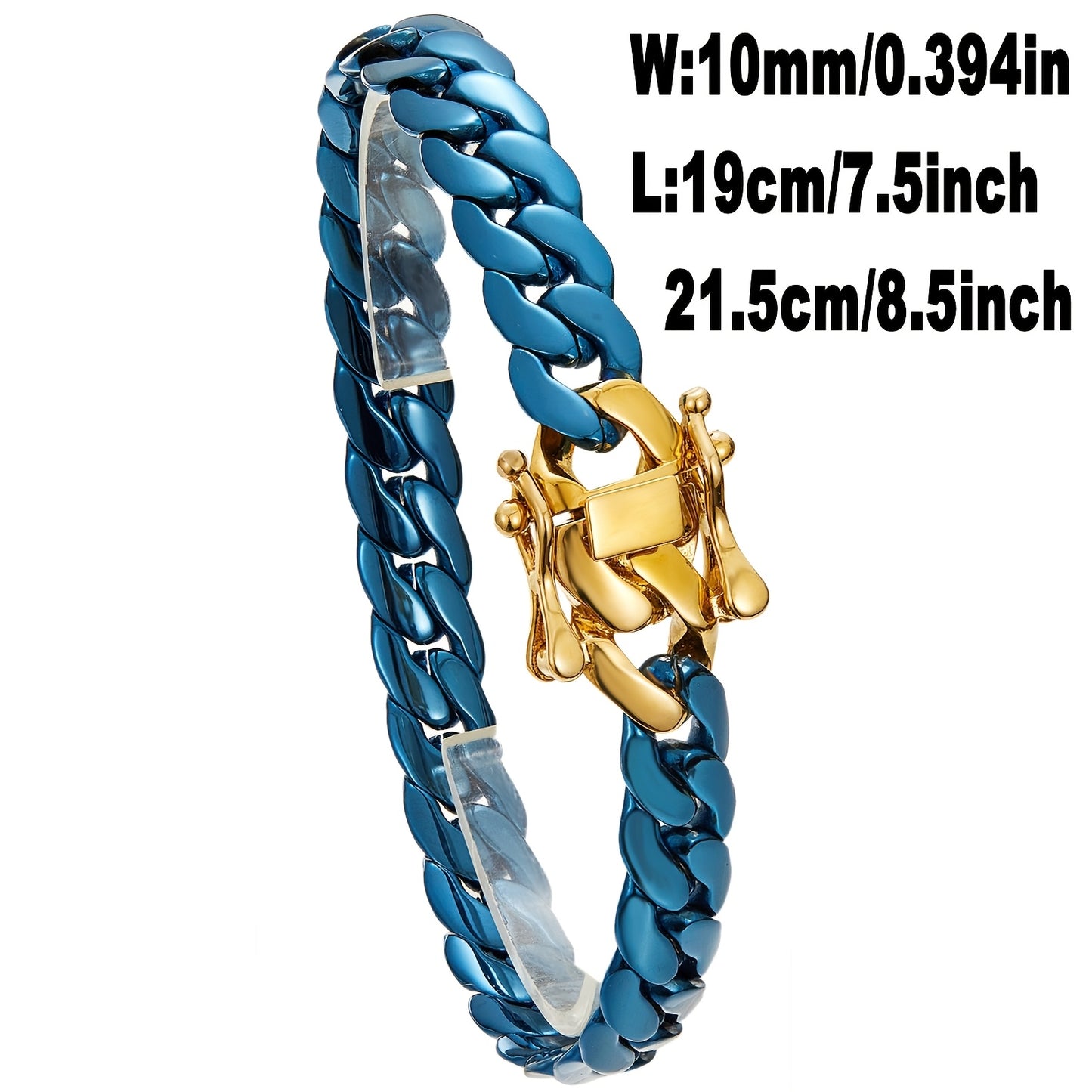 Stainless Steel Lock Buckle Bracelet Necklace Hip Hop Jewelry