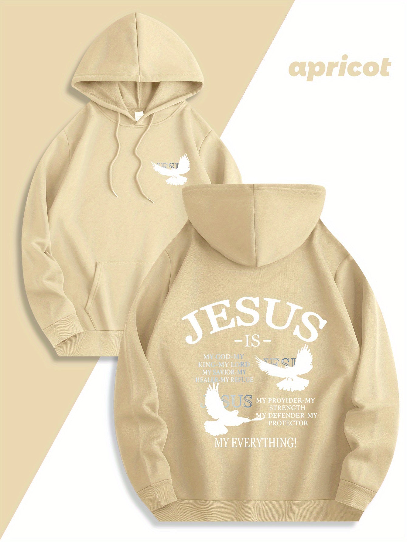 Divine Power Jesus and Dove Graphic Hoodie Unisex Gift
