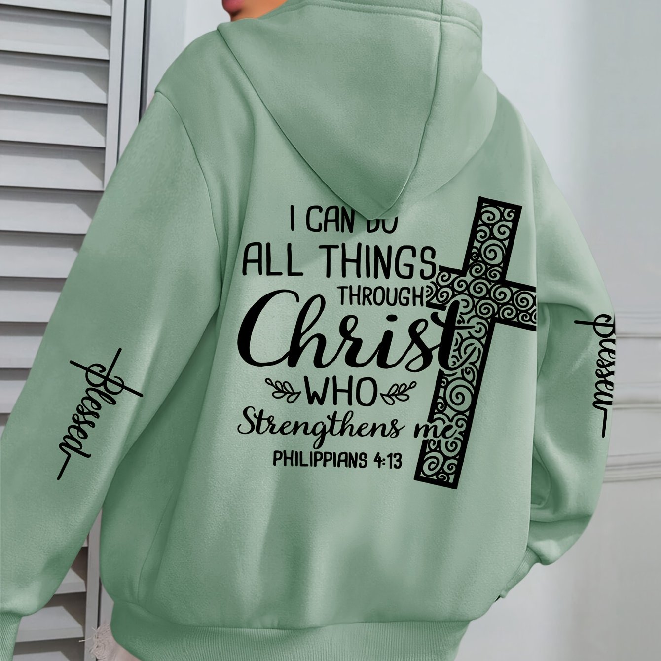 IHDP Inspirational Christ Hoodie For Women Front Pocket