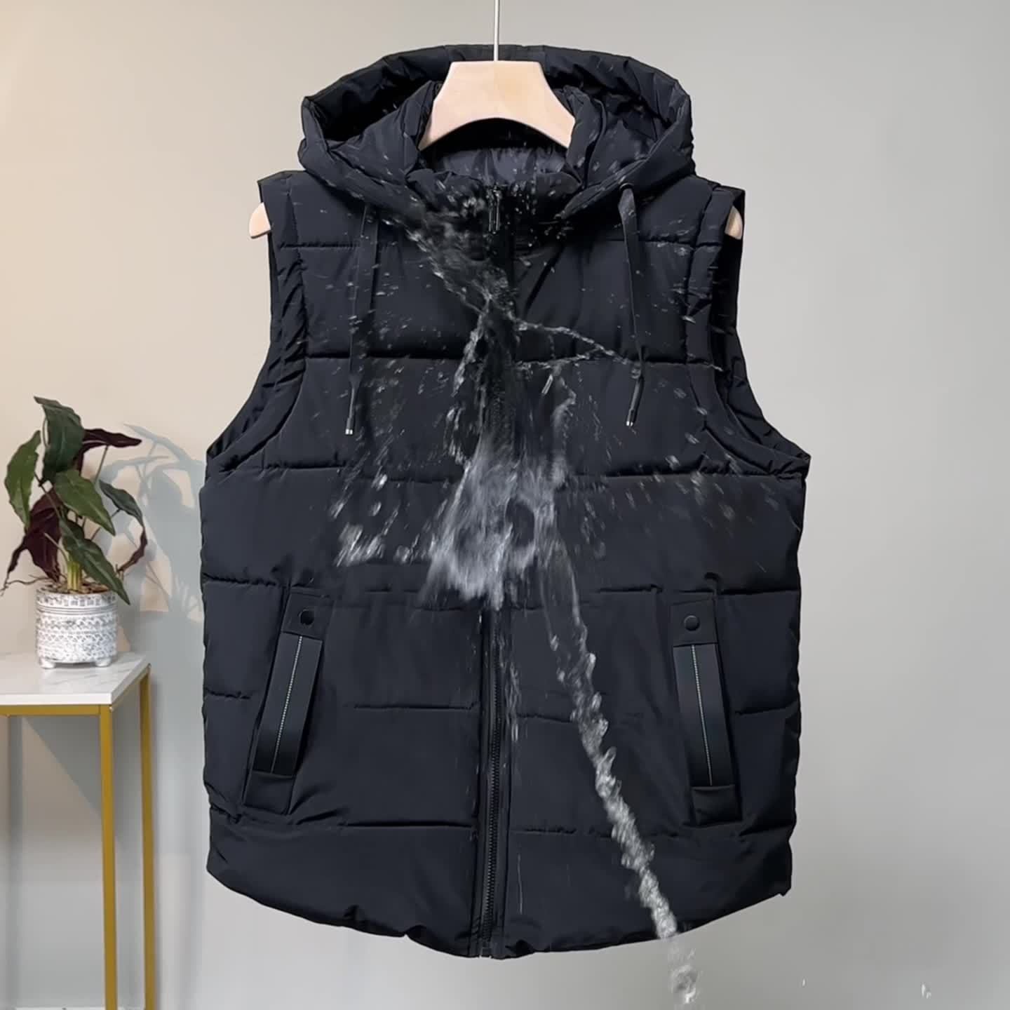 Men's Thick Insulated Hooded Vest by In His Divine Power