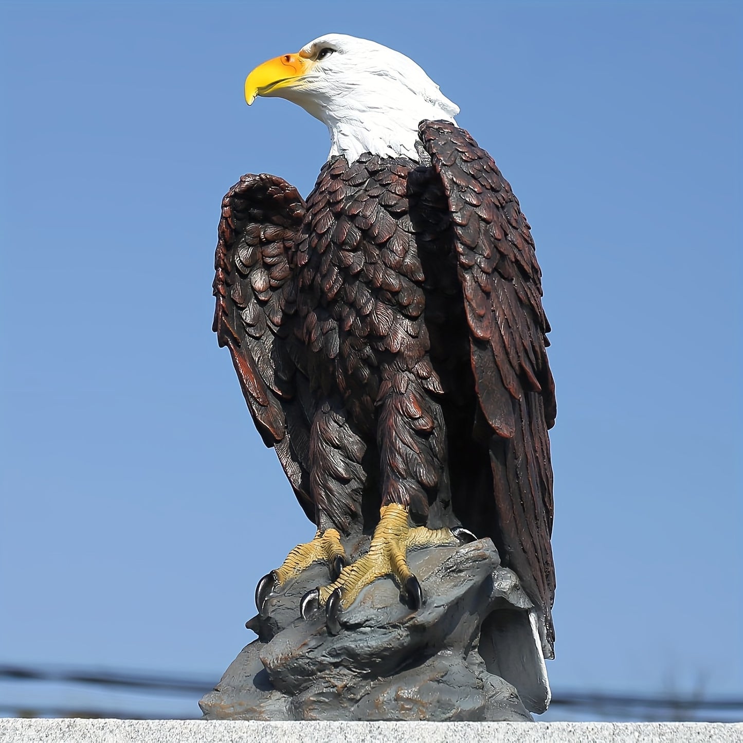 13 X 24.4 Inch Hand Drawn Bald Eagle Garden Statue