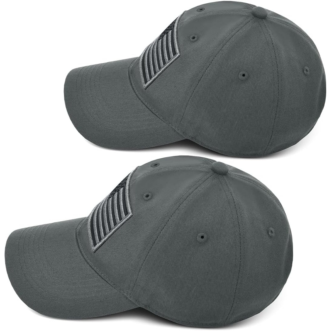 2 Baseball Caps, Adjustable Fit, Lightweight, USA Flag