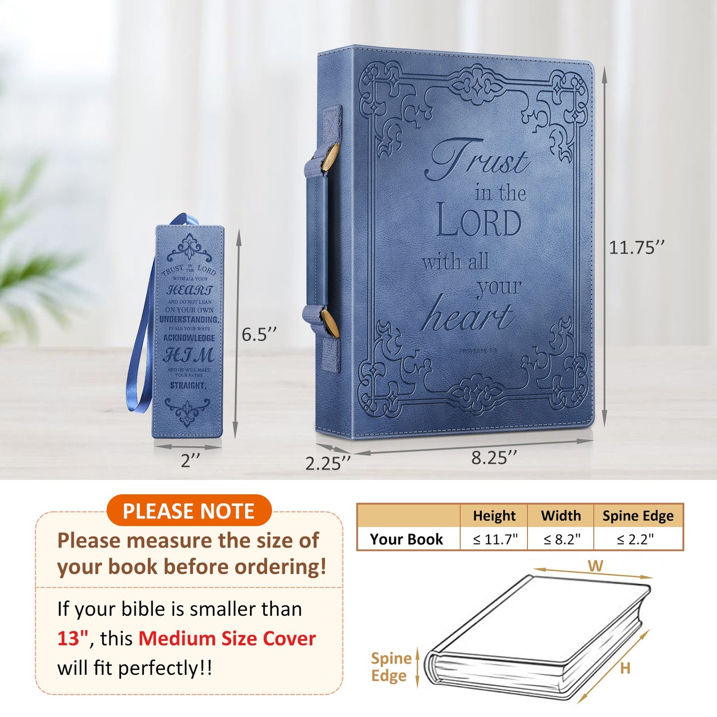 FINPAC Classic Bible Cover Large PU Leather Church Bag Durable and Stylish Design