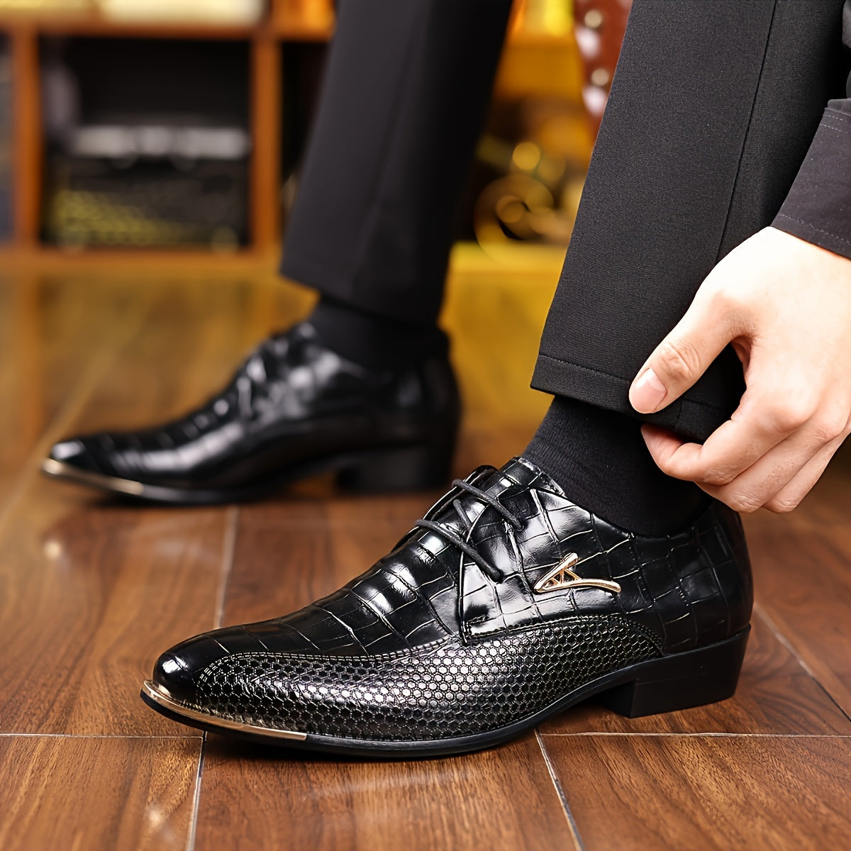 Mens Premium Oxford Shoes Classic Formal Dress Footwear