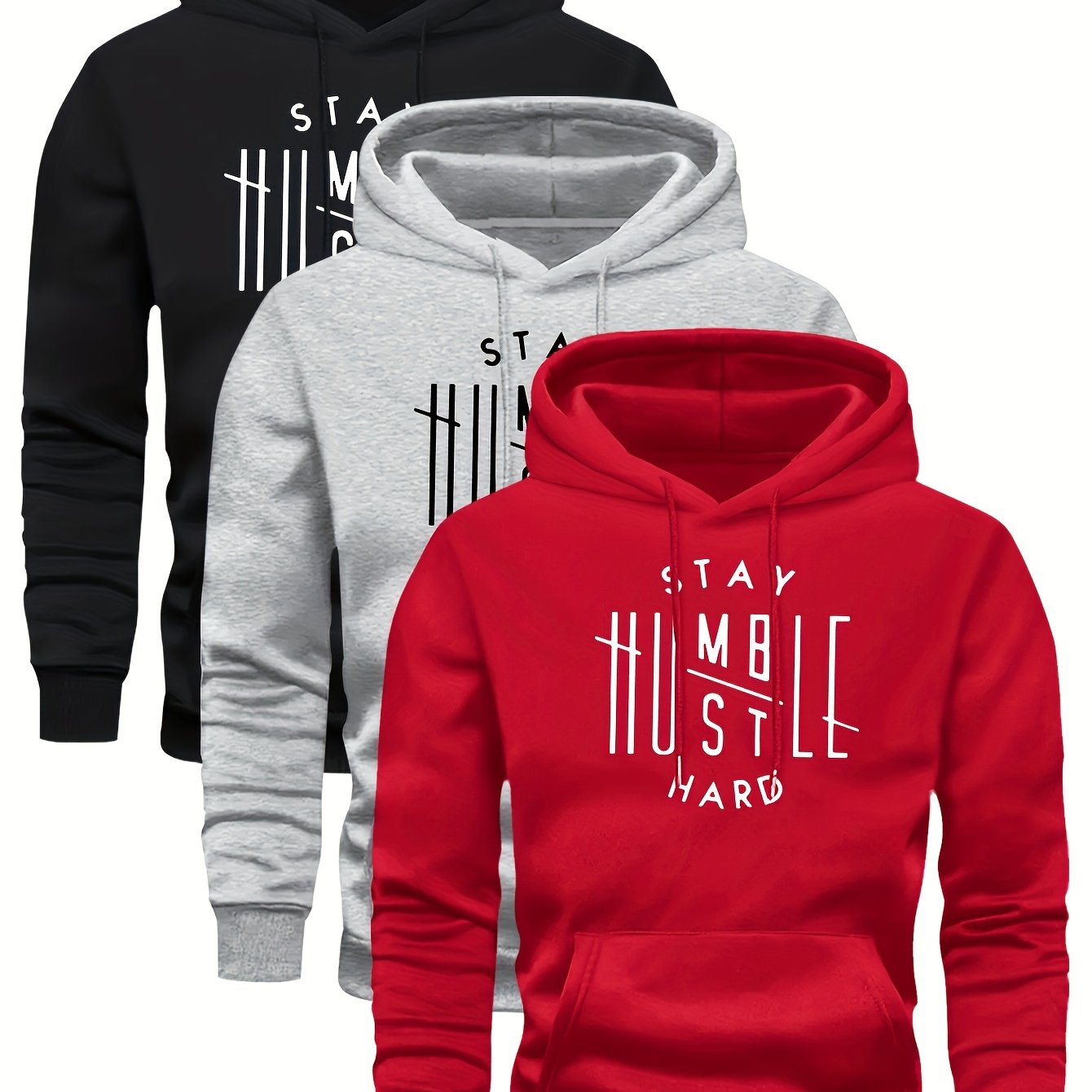 Velvet Hooded Sweatshirt For Men Casual Pullover Hoodie