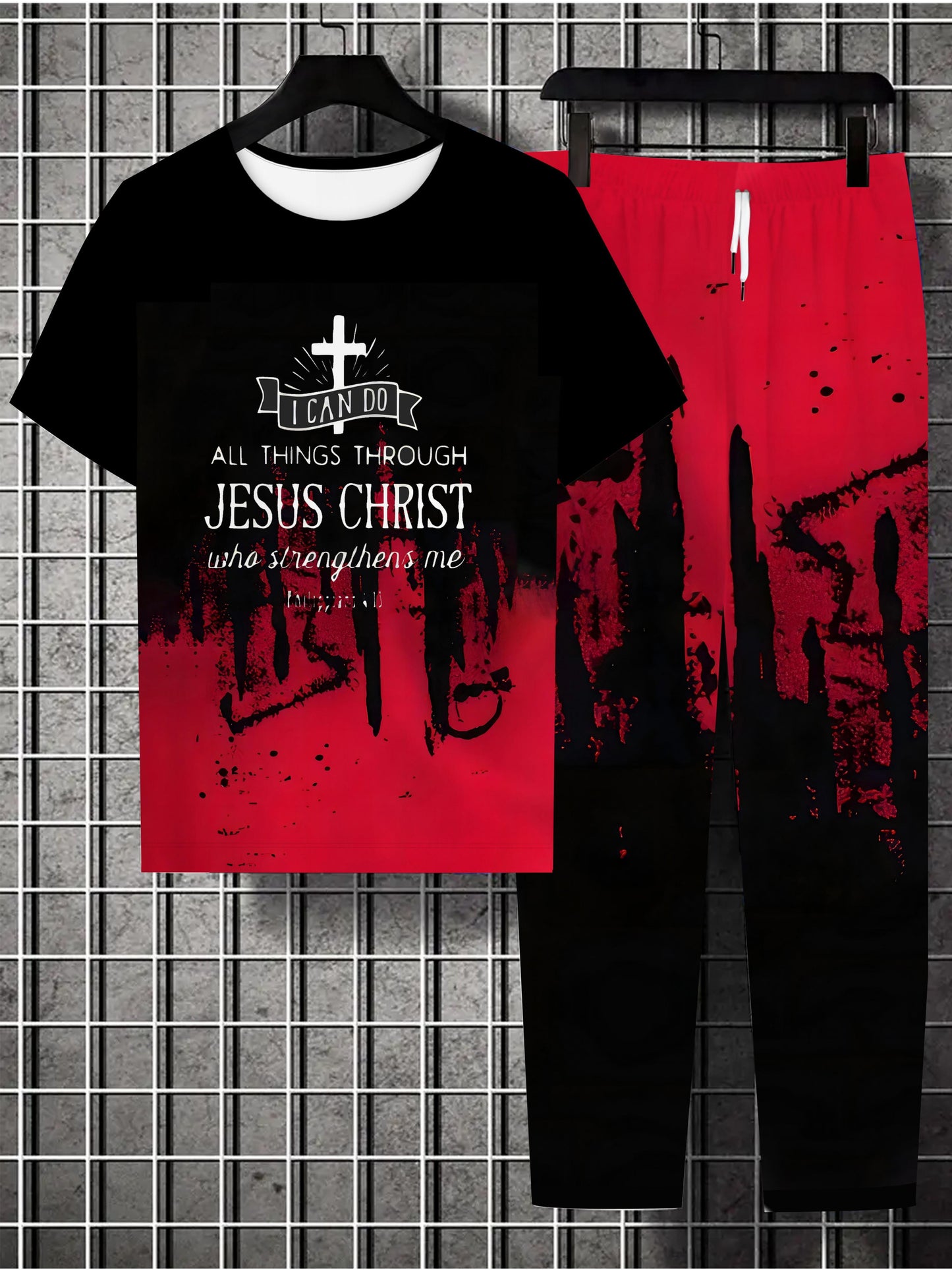 In His Divine Power Mens Sports T Shirt And Pants Set