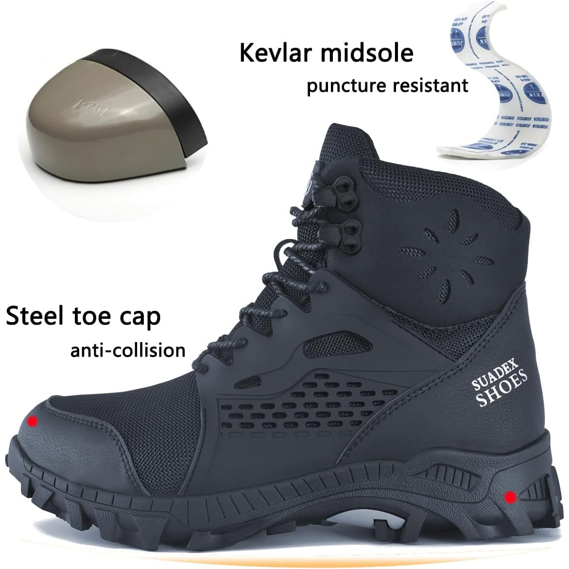 Lightweight Steel Toe Safety Boots Waterproof Construction