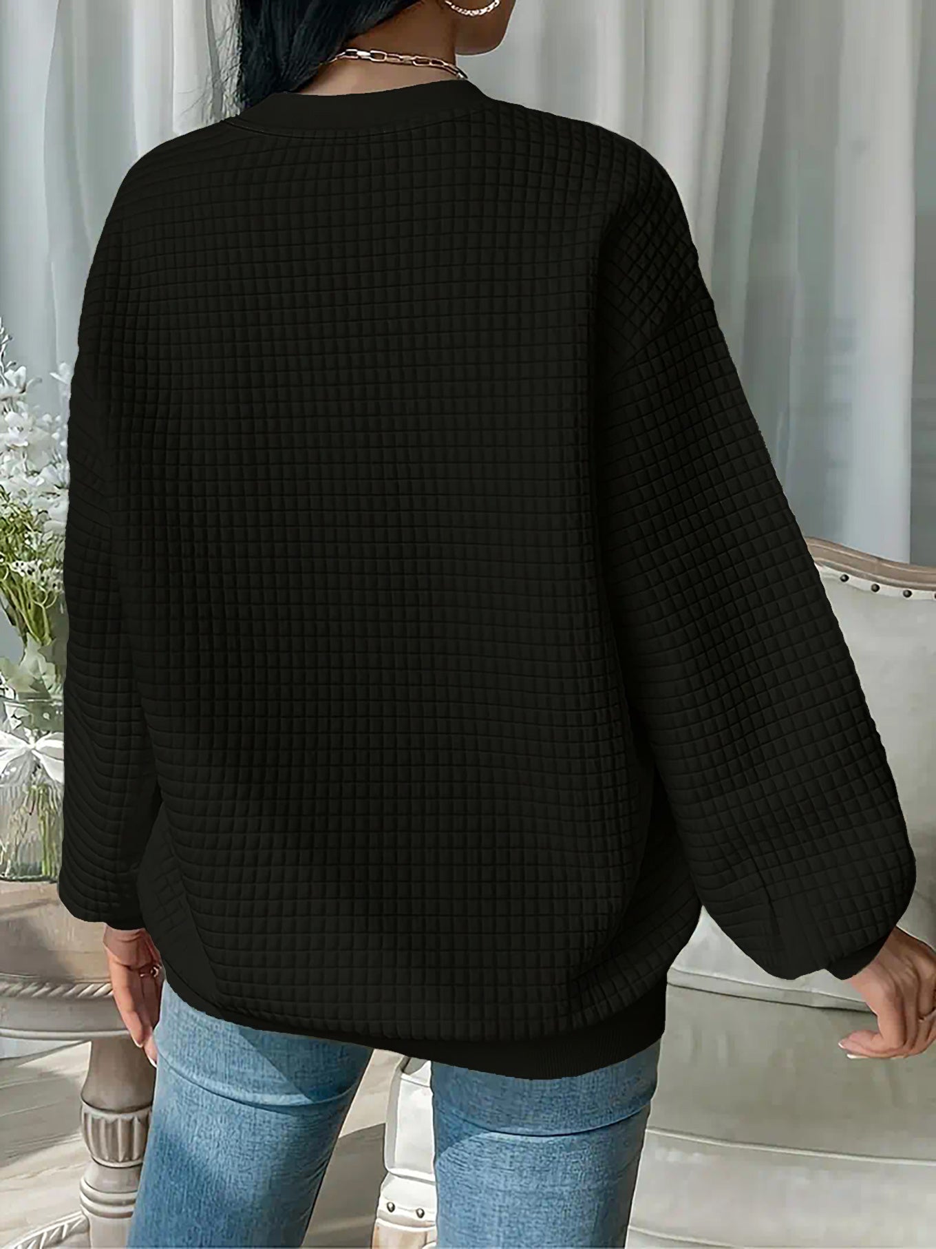 In His Divine Power Faith Graphic Knit Sweatshirt Casual