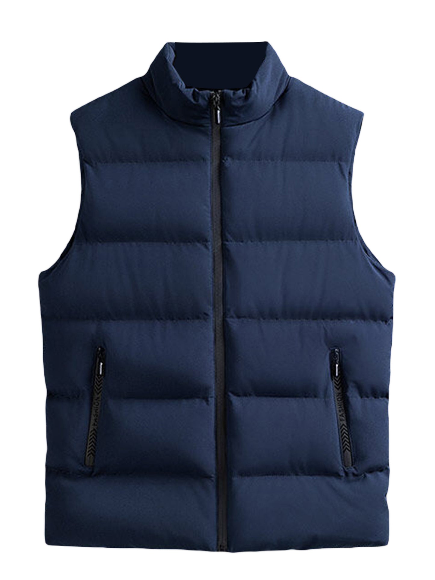 Quilted Insulated Sleeveless Vest With Stand Collar Casual