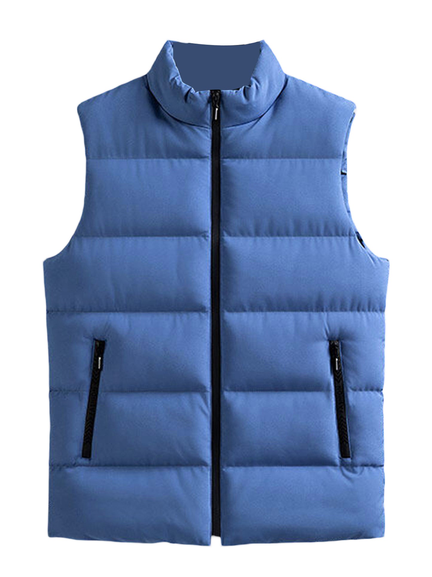 Quilted Insulated Sleeveless Vest With Stand Collar Casual