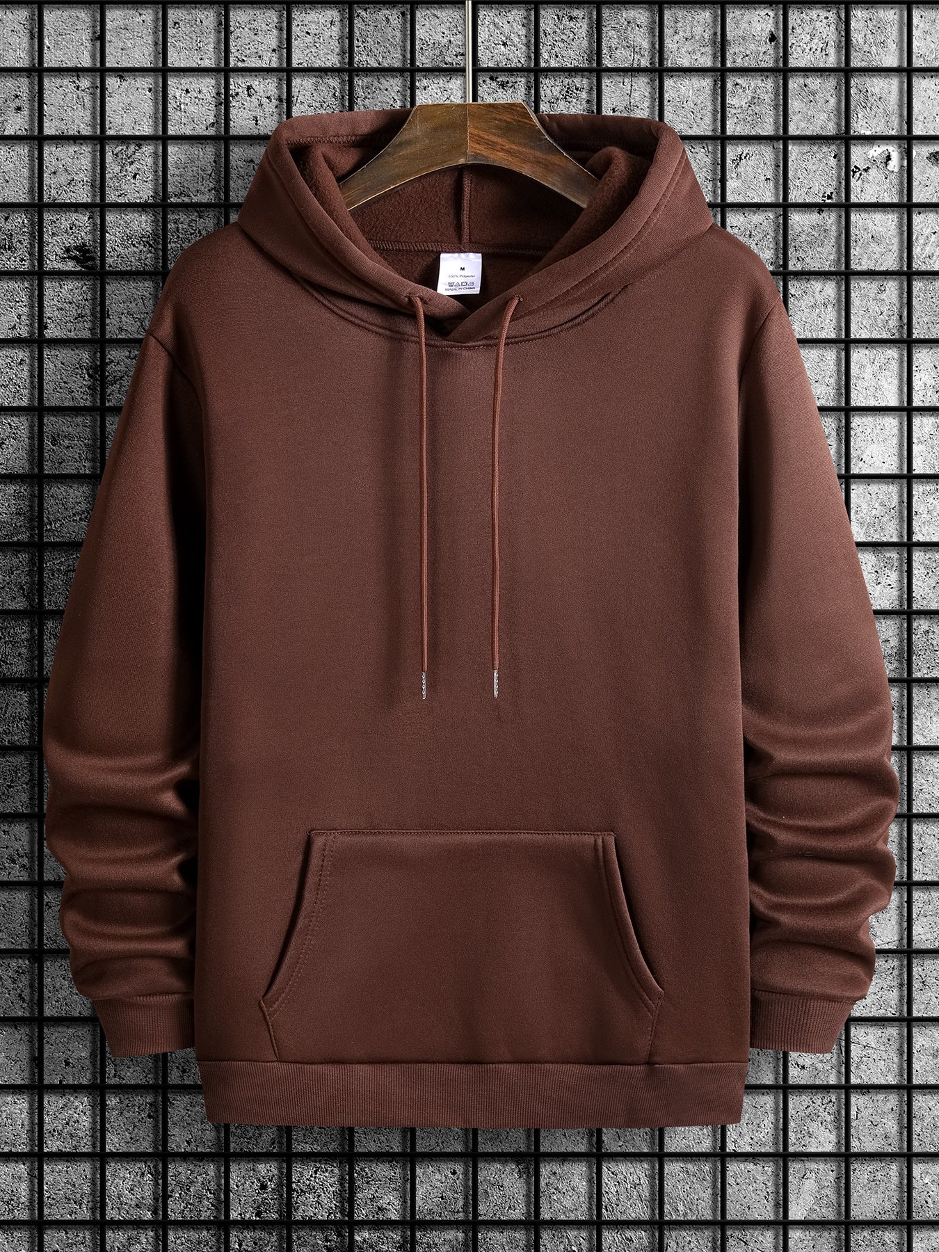 Men Polyester Hooded Sweatshirt With Geometric Printed Hood