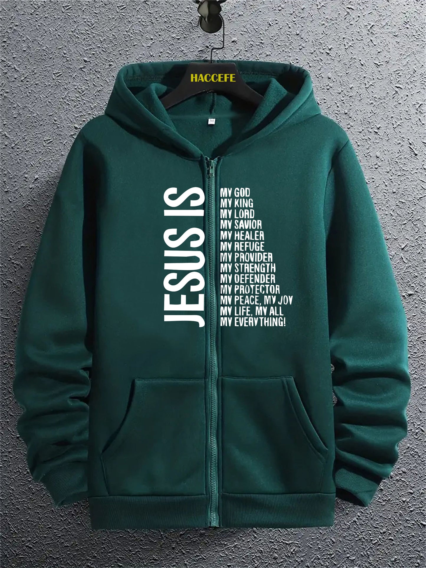 In His Divine Power Mens Zip Hoodie Kangaroo Pocket