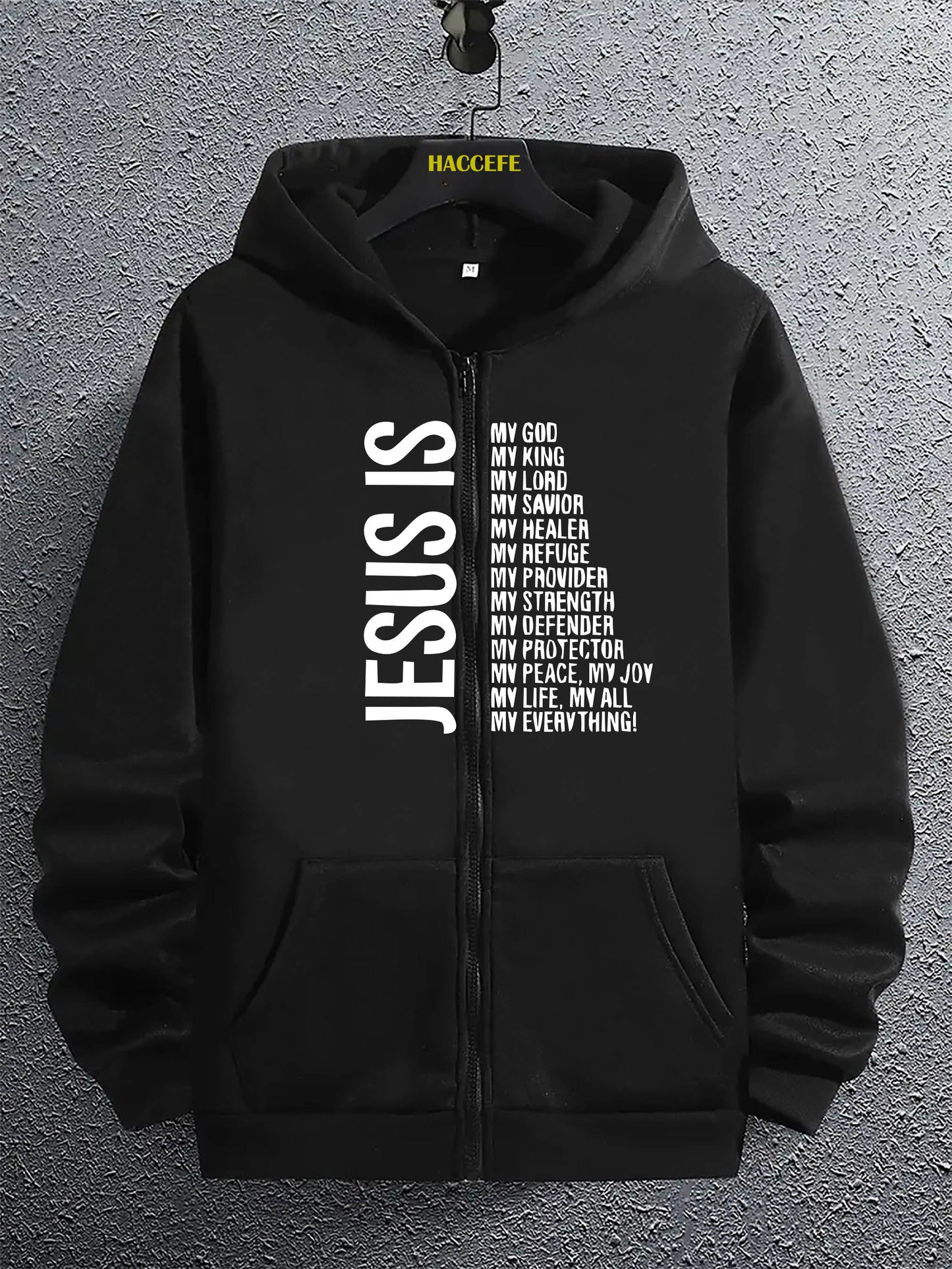 In His Divine Power Mens Zip Hoodie Kangaroo Pocket