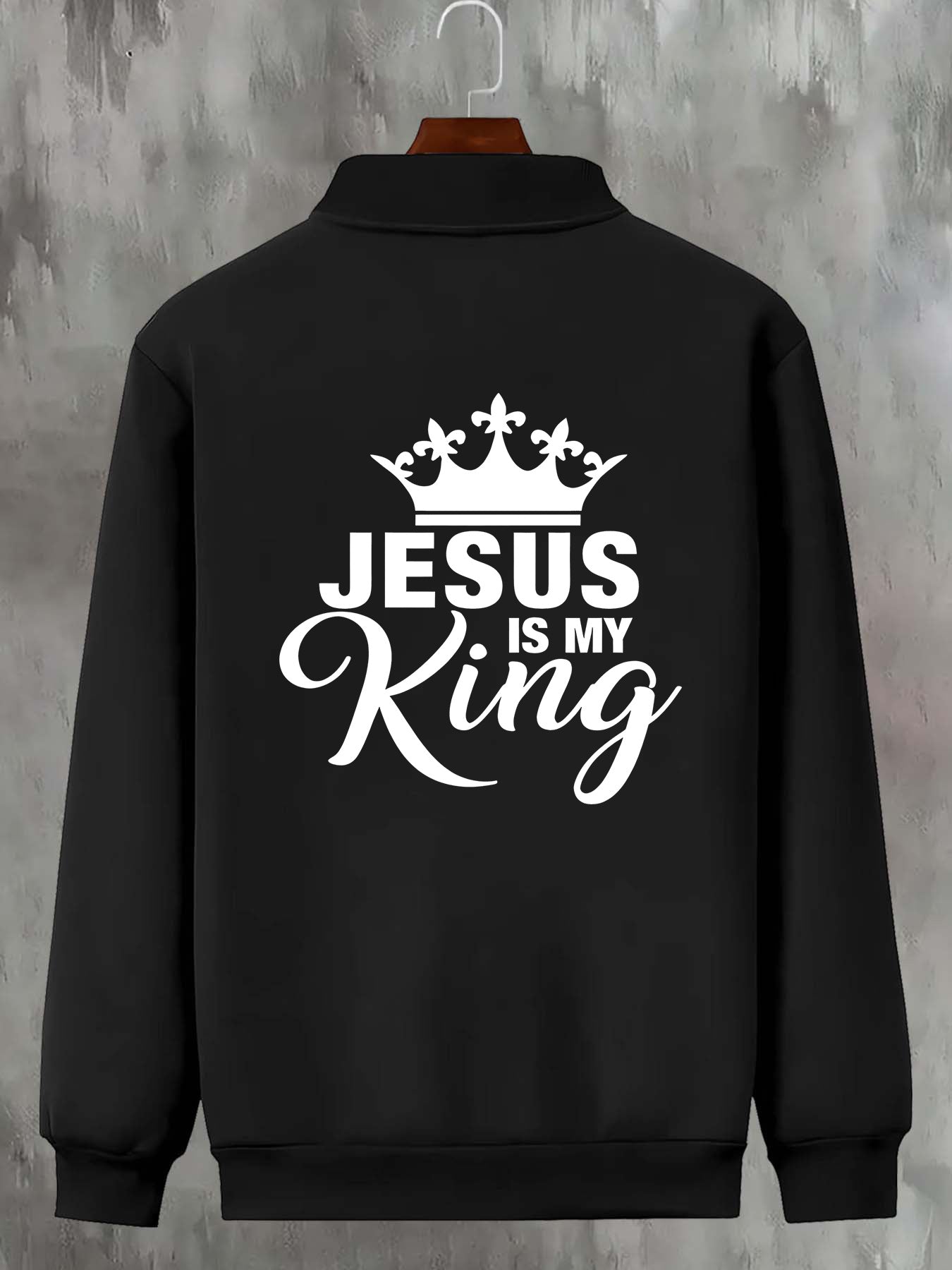 Men's Slim Fit Casual Jacket Jesus Is My King Print
