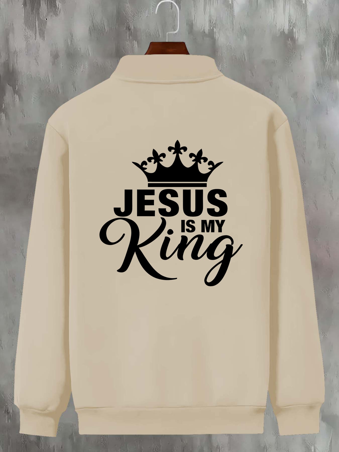 Men's Slim Fit Casual Jacket Jesus Is My King Print