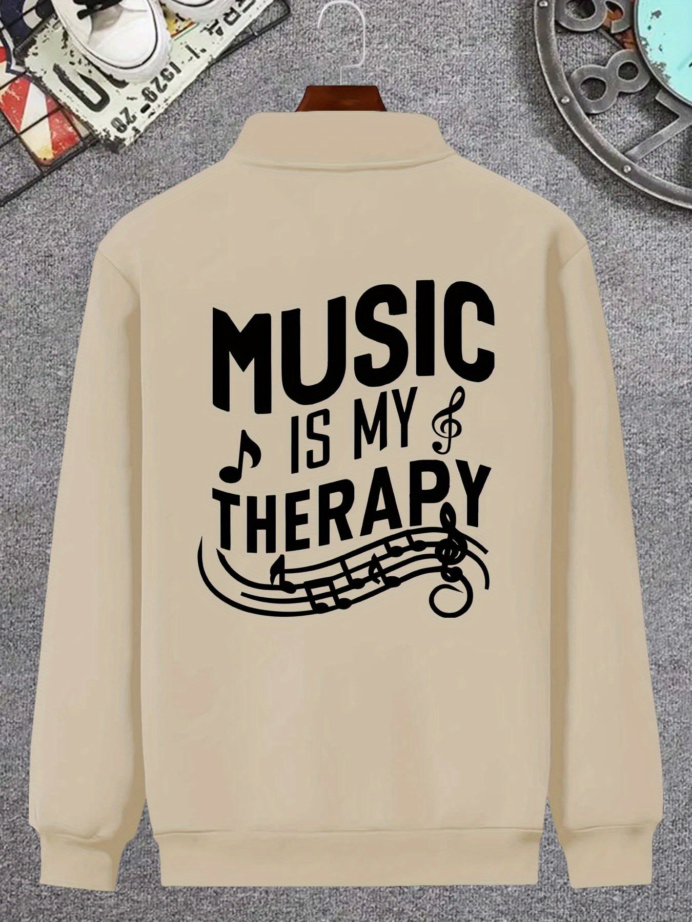 Mens Casual Music Print Zip Jacket Skinny Fit Outerwear