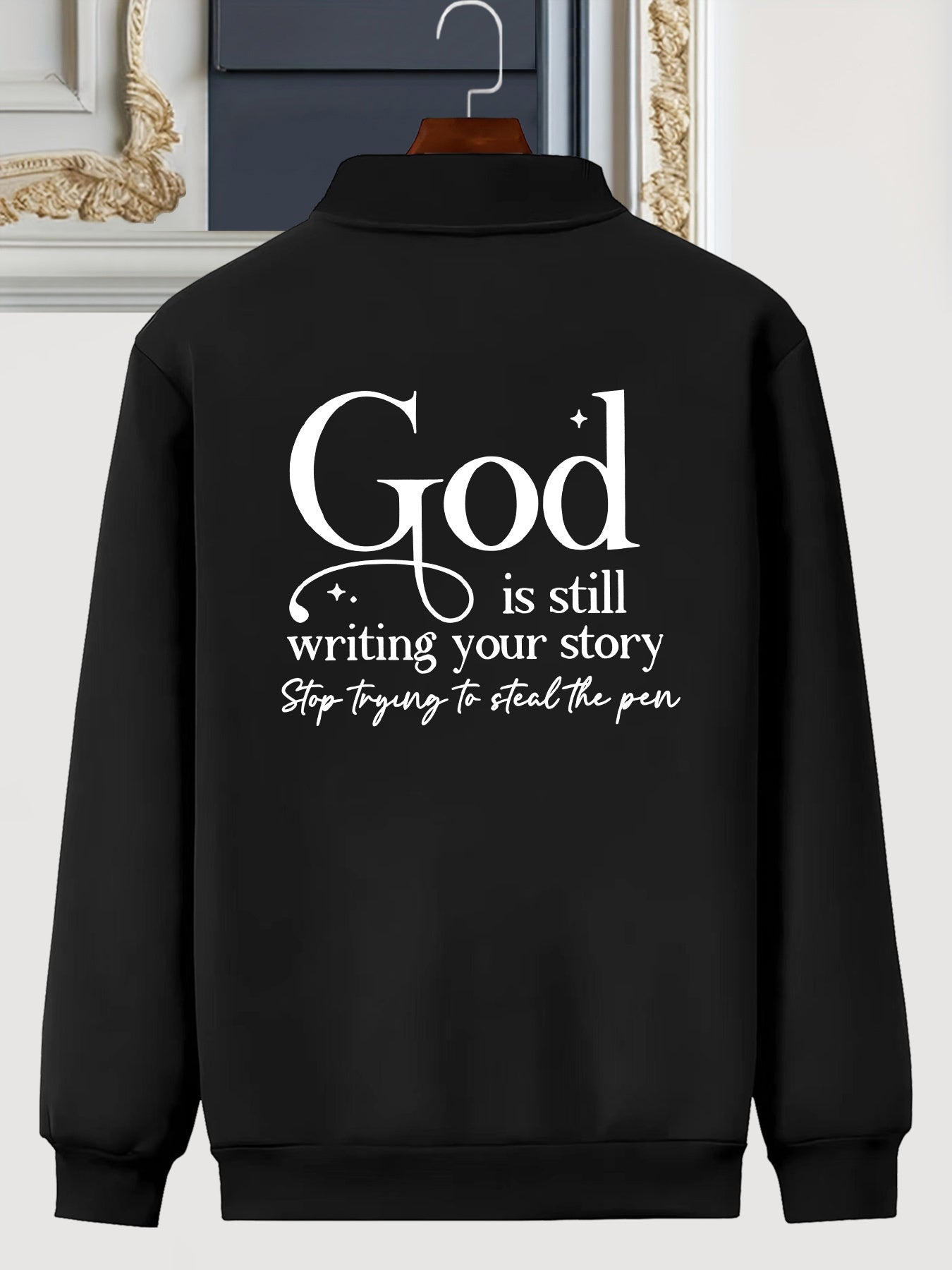 In His Divine Power God Element Print Skinny Fall Jacket
