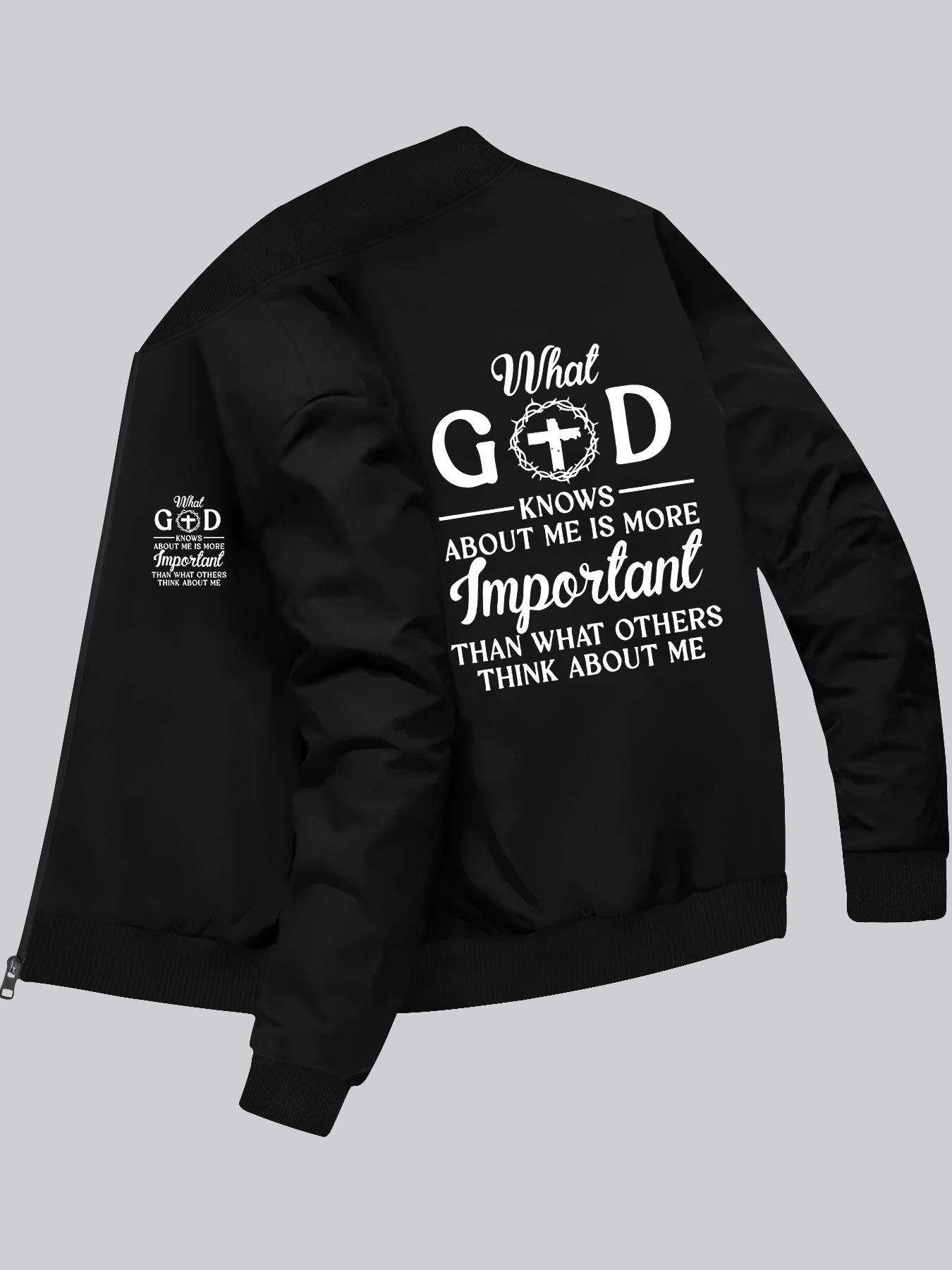 In His Divine Power Mens Inspirational God Printed Jacket