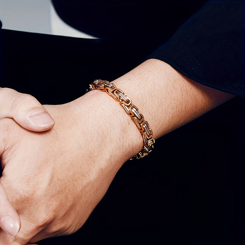Creative Men's Stainless Steel Necklace and Bracelet Set