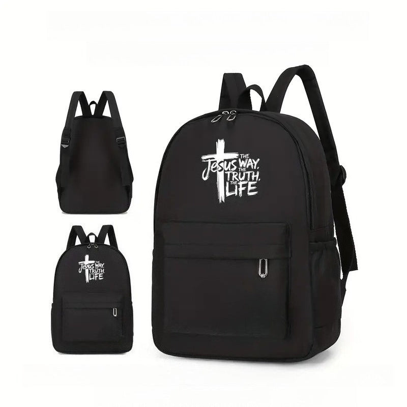 ARTSADD Christian Nylon Backpack With Jesus Cross Print