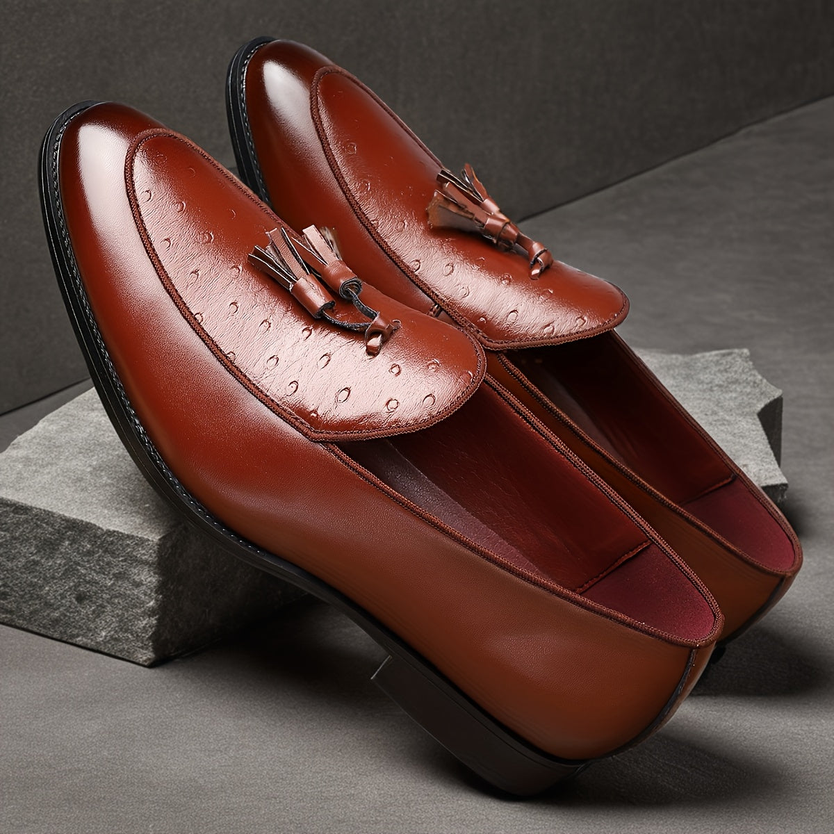 Slip-on Loafers Pointed Toe Rubber Sole for Men