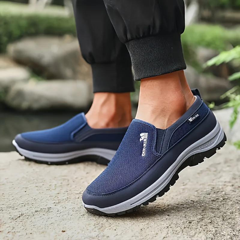 Mens Canvas Slip On Shoes Lightweight Soft Sole Casual