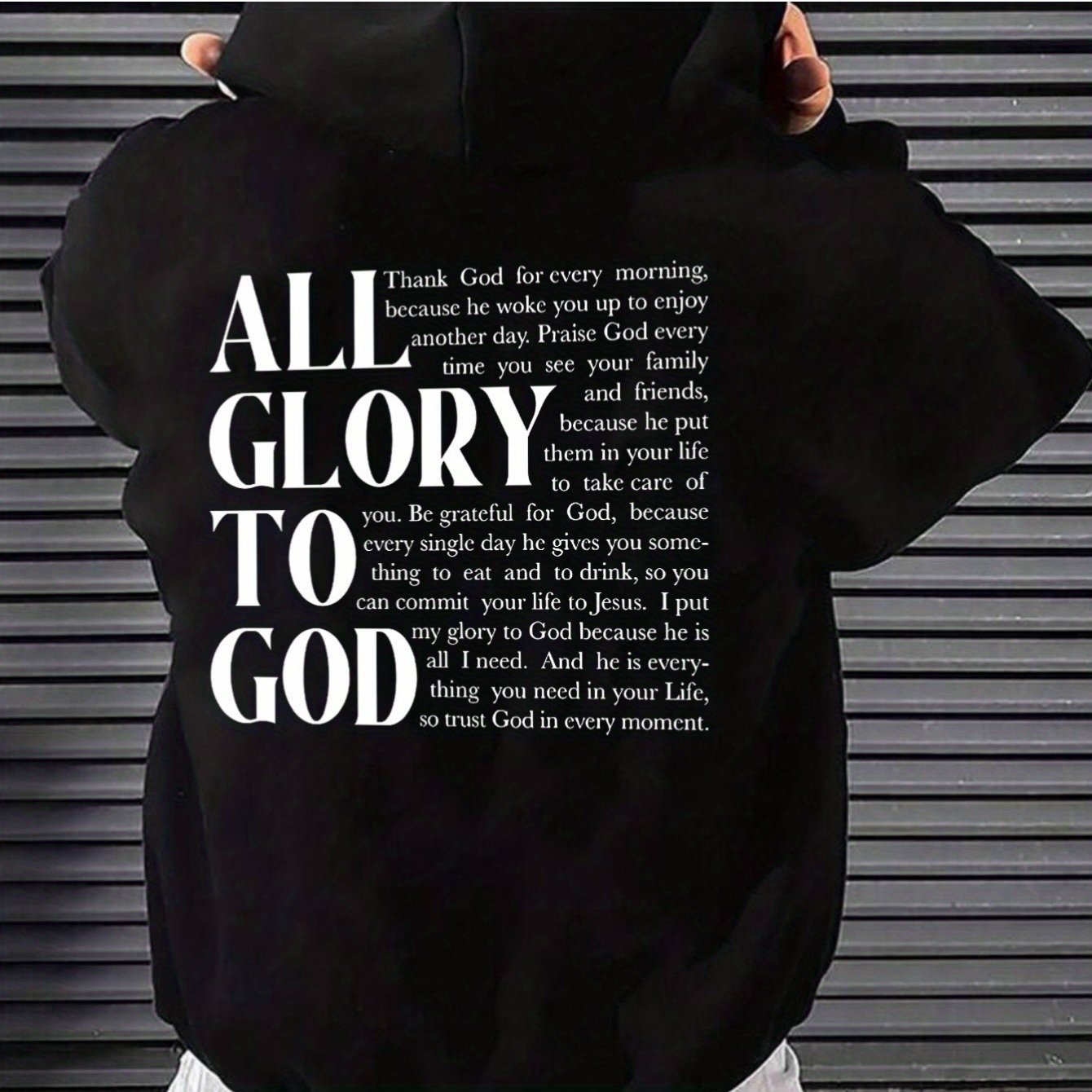 Divine Power Mens Cotton Blend Hoodie Praise God Print