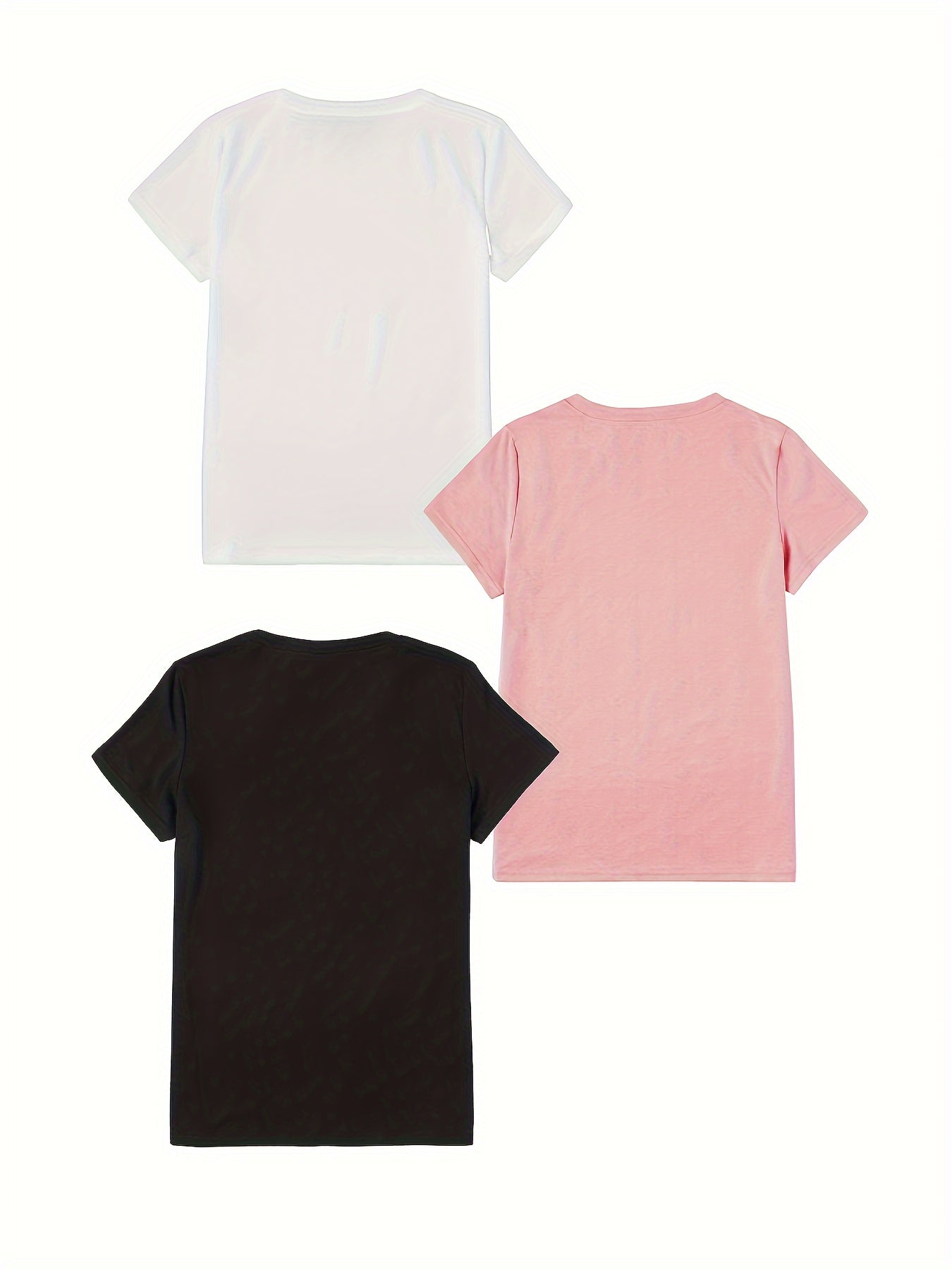 Women Crew Neck Letter Print T Shirt Multipack Casual