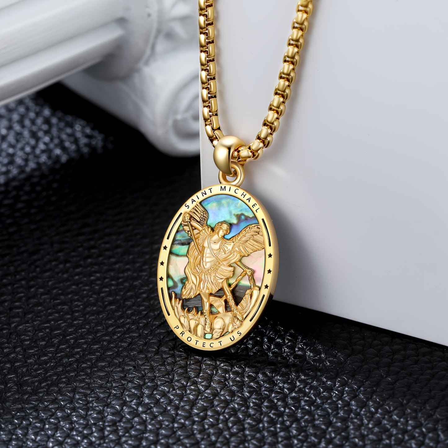 Archangel Michael Pendant Necklace S925 Silver Jewelry