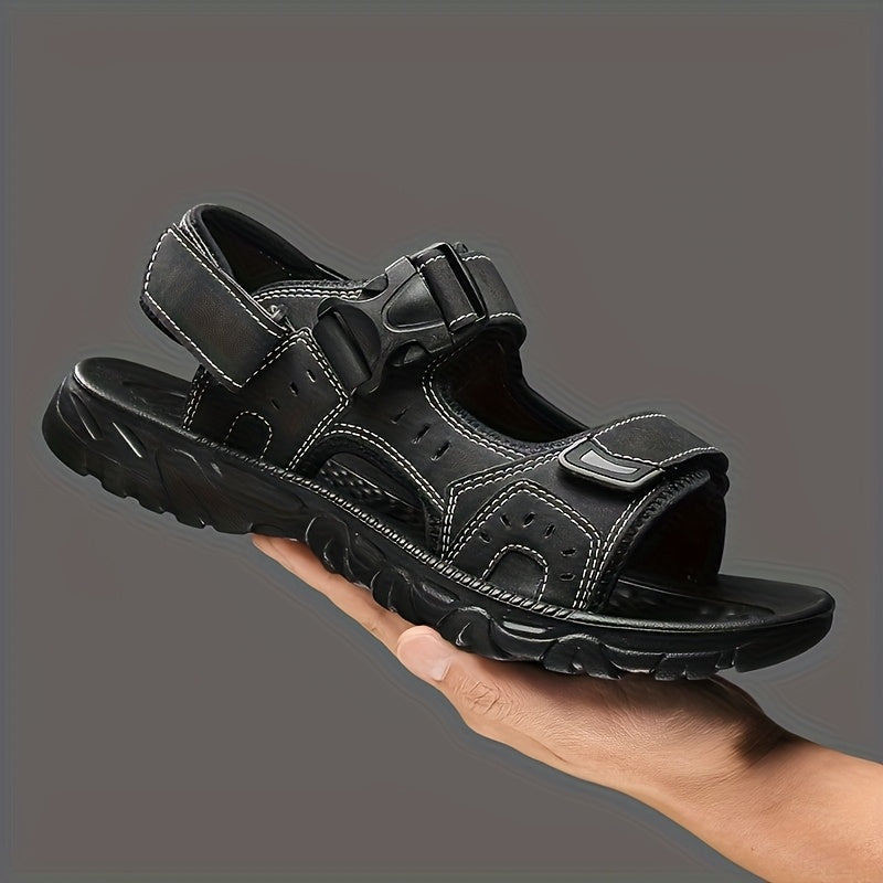 Men's Casual Summer Sandals Hook Loop Breathable PU EVA Sole