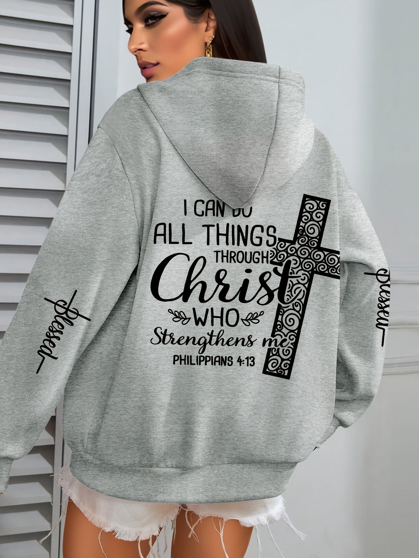 IHDP Inspirational Christ Hoodie For Women Front Pocket