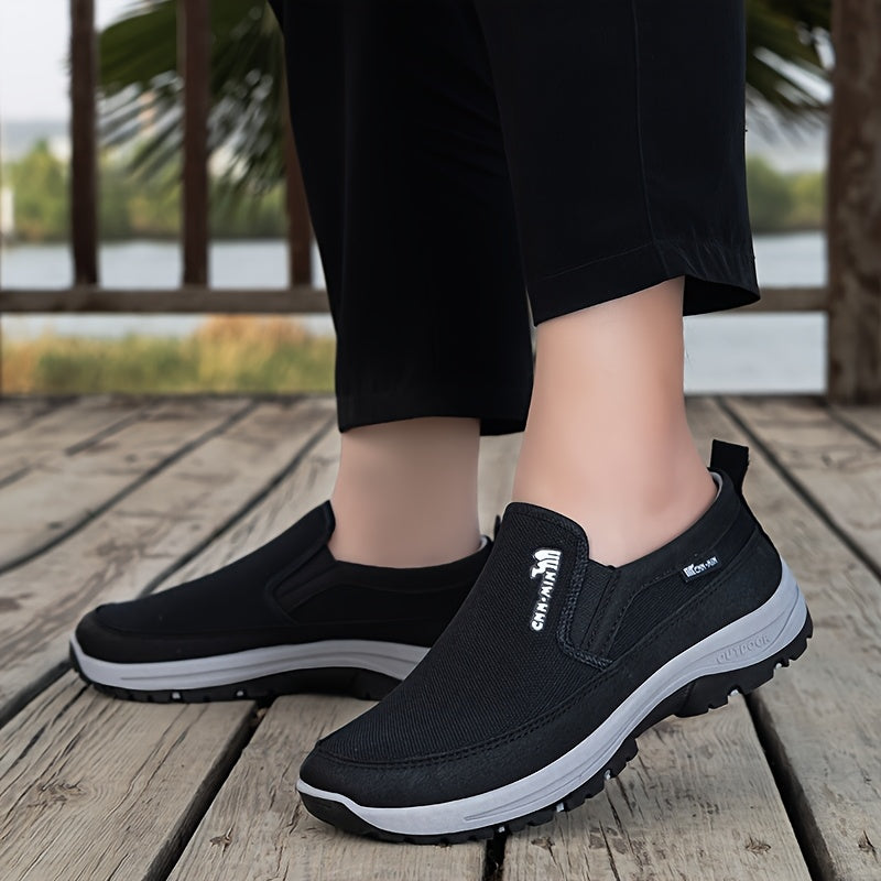 Mens Canvas Slip On Shoes Lightweight Soft Sole Casual
